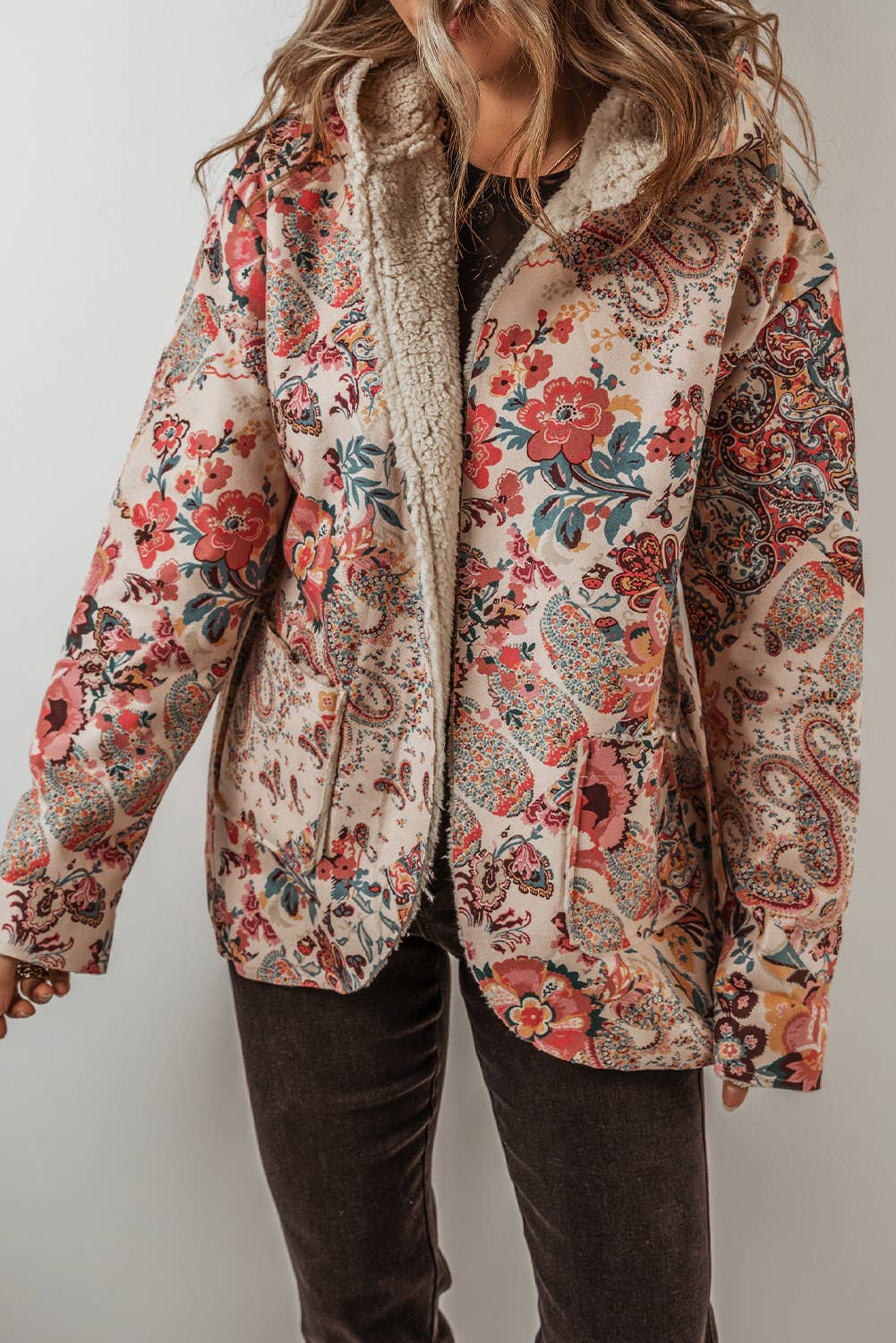 Vintage Paisley Sherpa Jacket