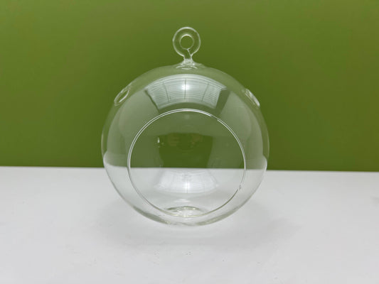 Round Glass Orb Terrarium Planter with Hanging Hook