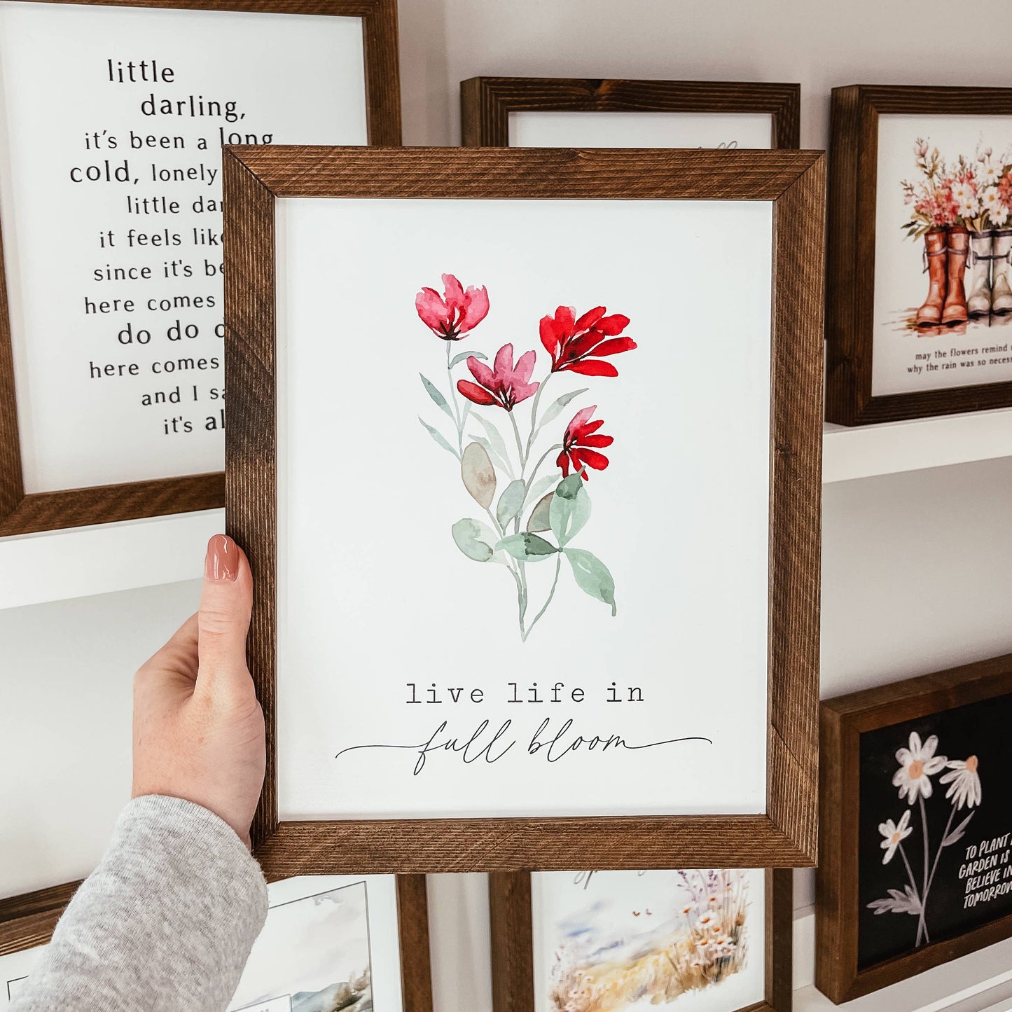 Bloom Framed Wood Sign