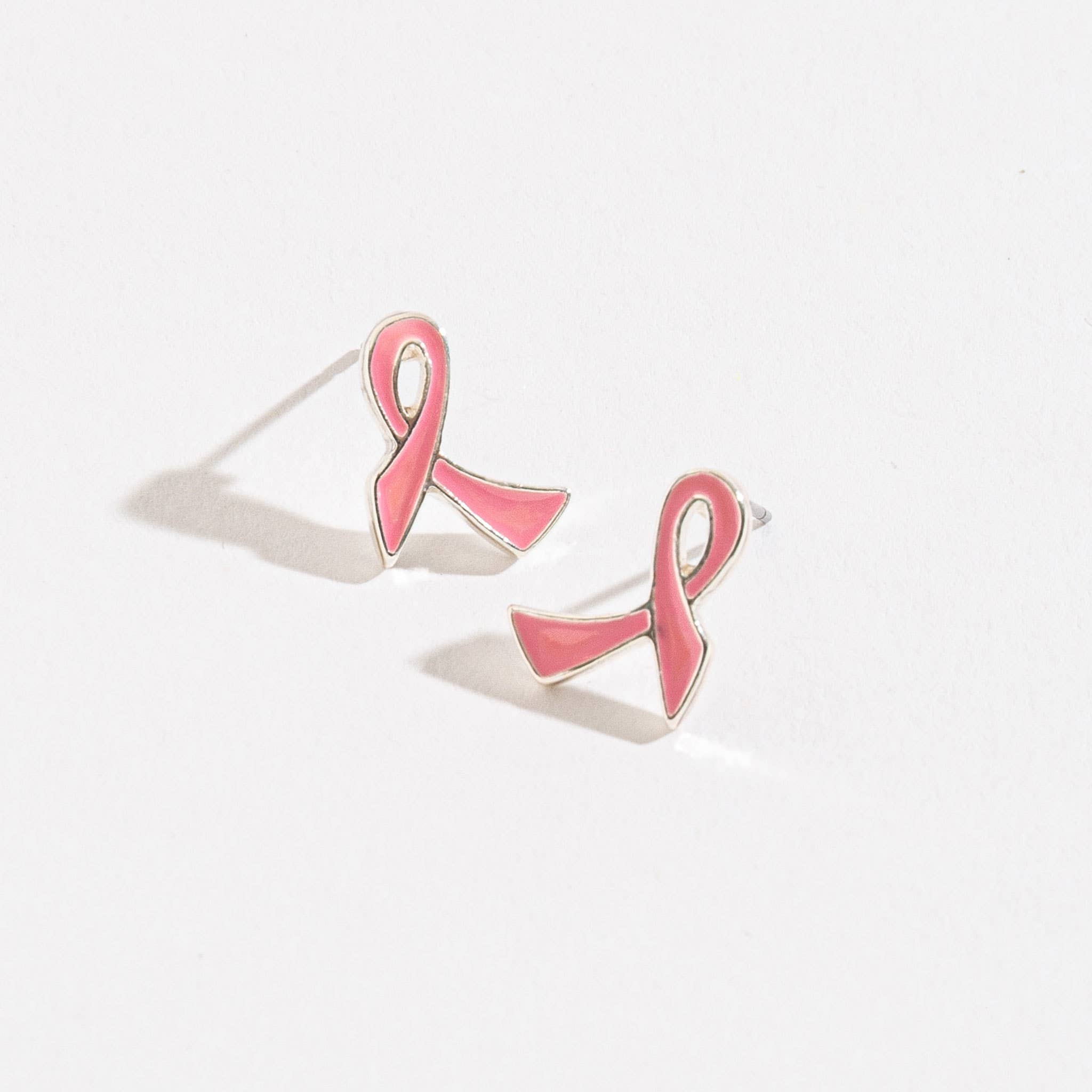 Pink Ribbon Earrings