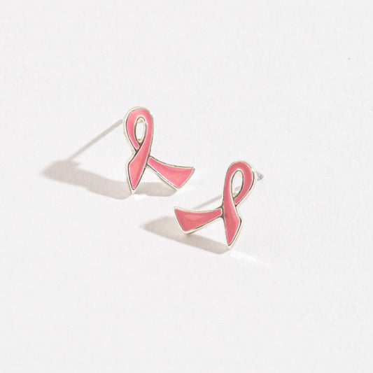 Pink Ribbon Earrings