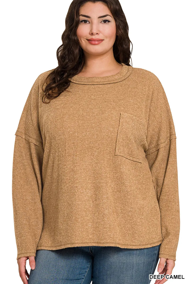Camel Ribbed Sweater
