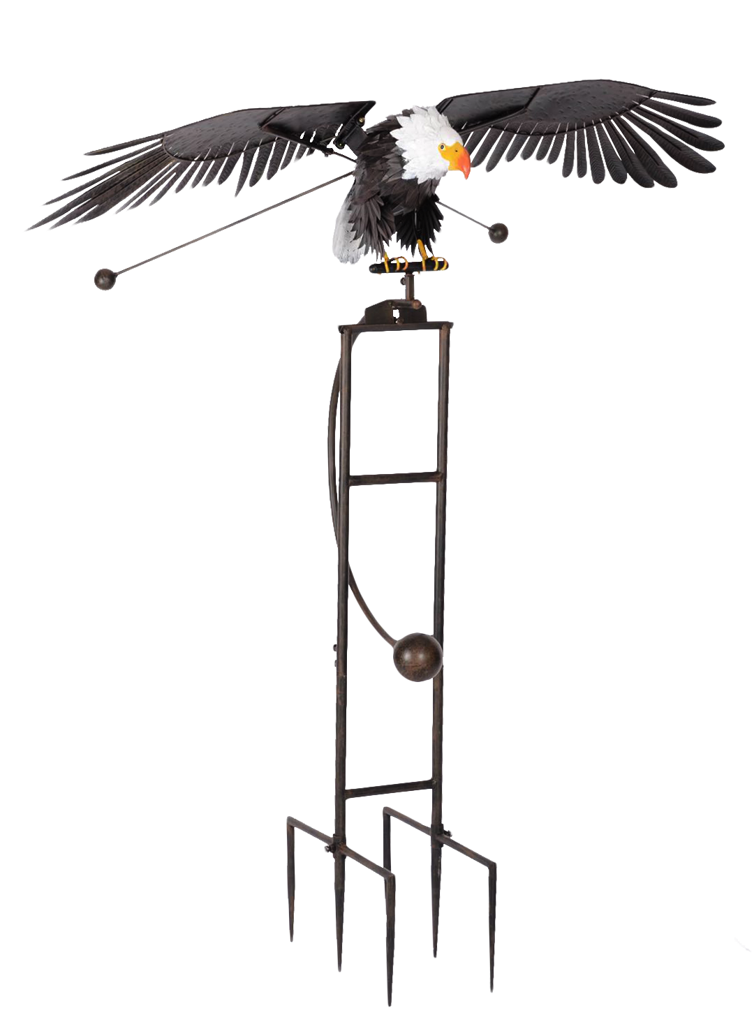 Big Rustic Metal Flying Eagle Balancing Garden Stake