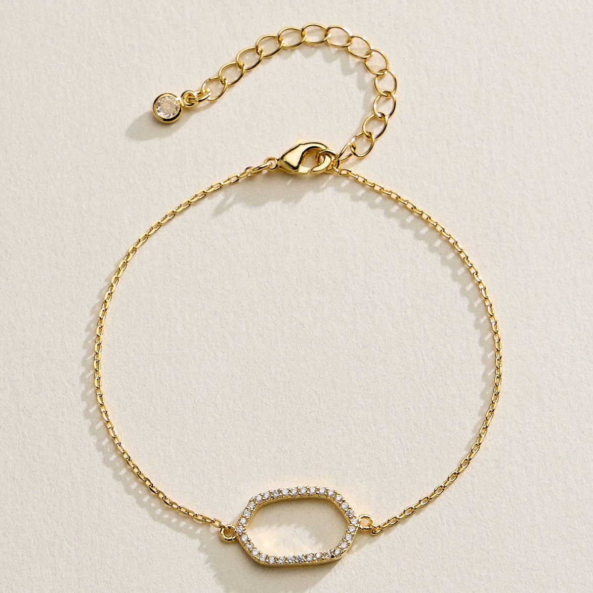 Gold Filled CZ Open Oval Bracelet