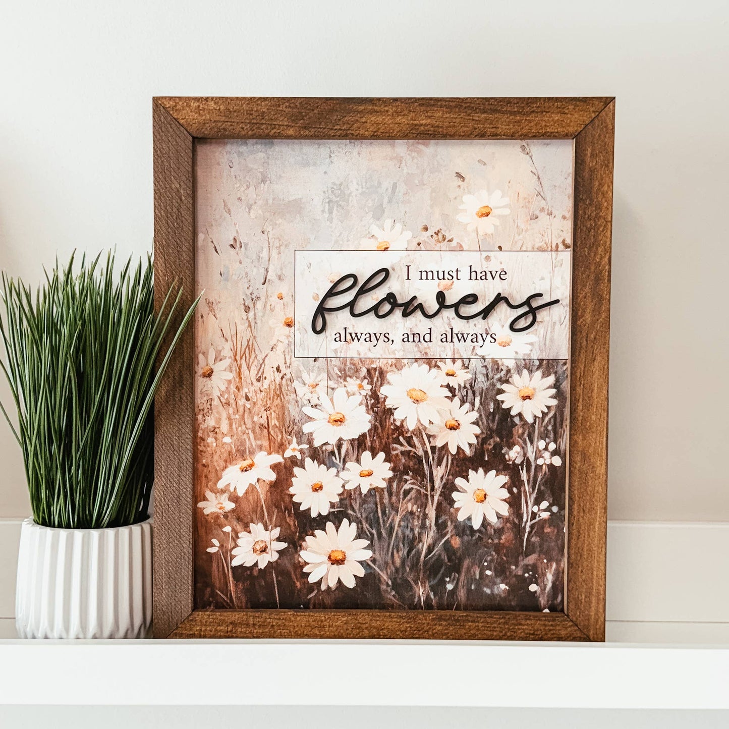 Flowers 3D Framed Sign