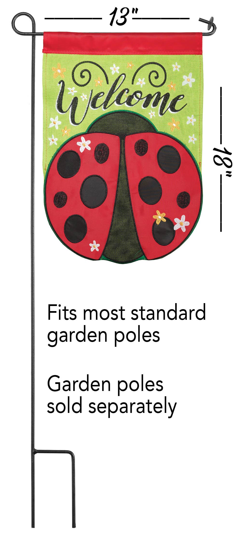 Ladybug Welcome Garden Flag