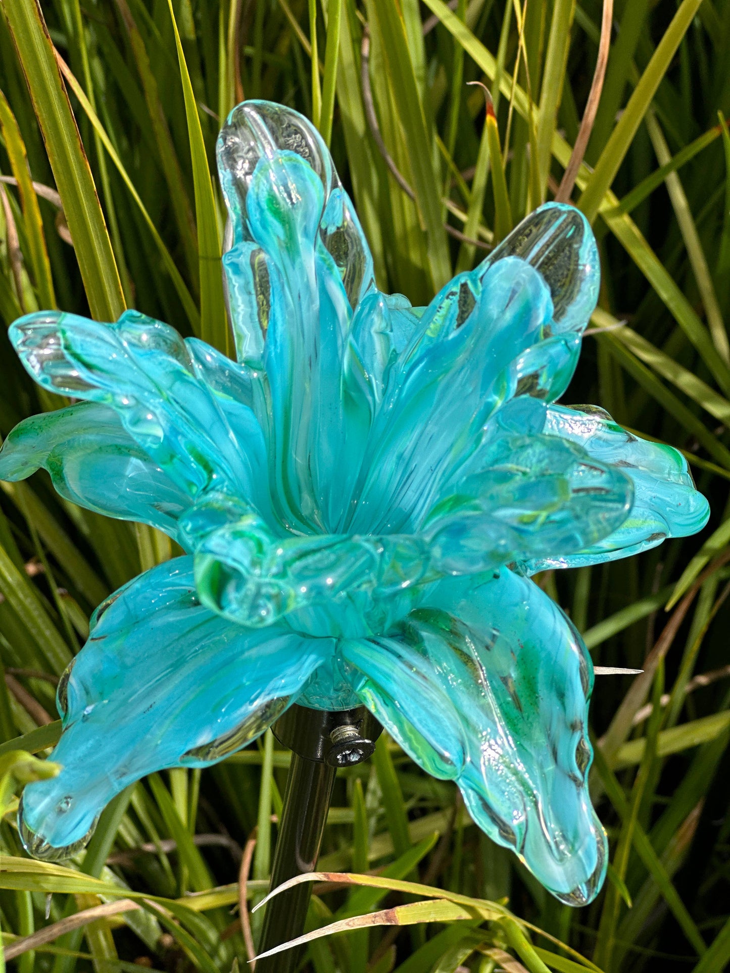 Flower Art Glass Stake