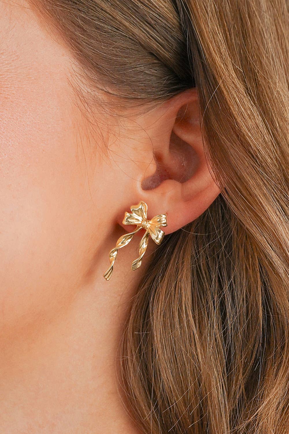 Gold Bow Knot Earrings
