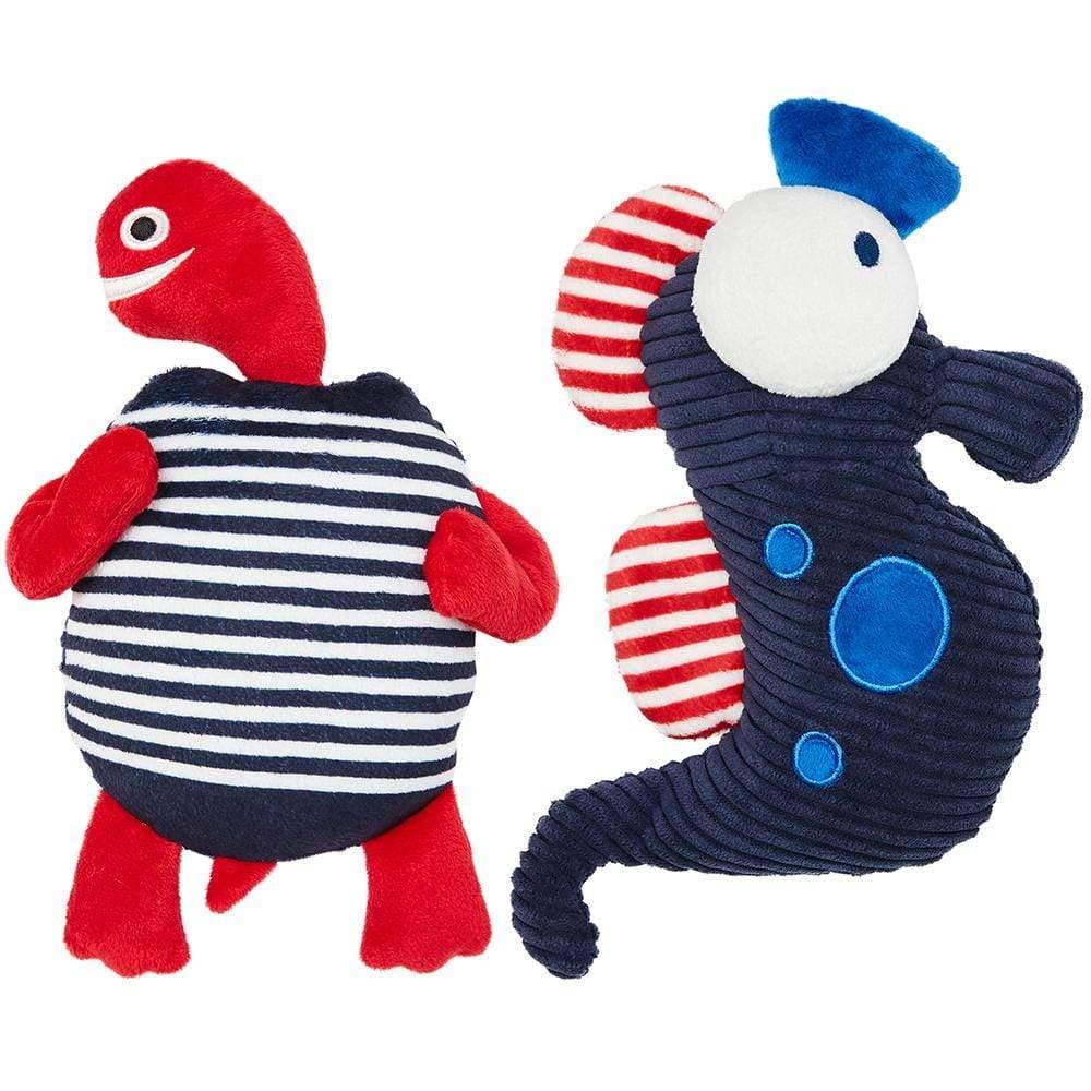 2 Pack Chew Toys - Seahorse and Turtle