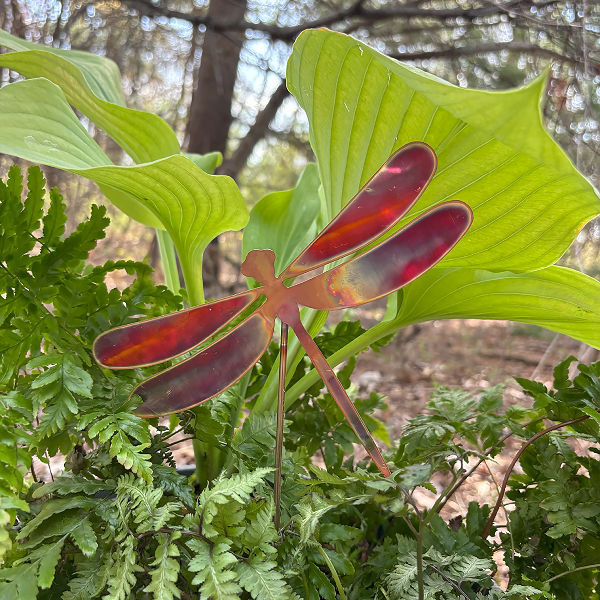 Dragonfly Copper Porch Pot Stake