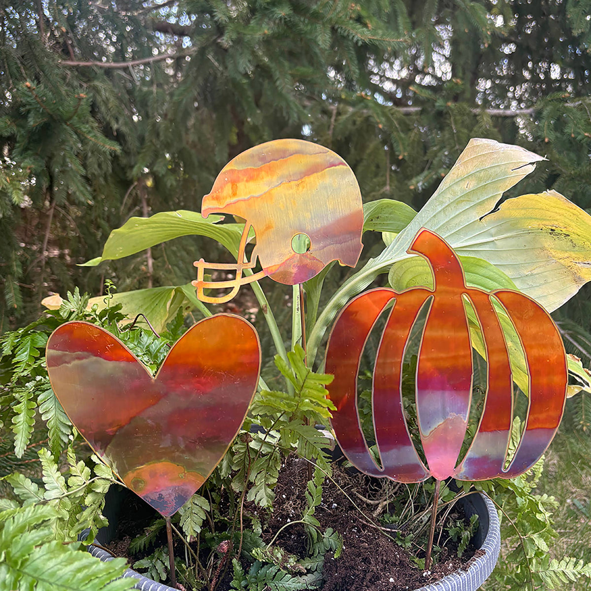 Pumpkin Copper Porch Pot Stake
