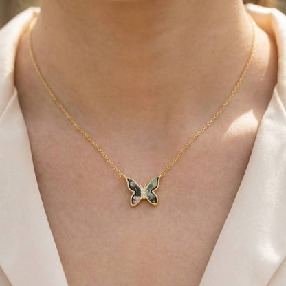 Gold Dipped Mini Butterfly Pendant Necklace