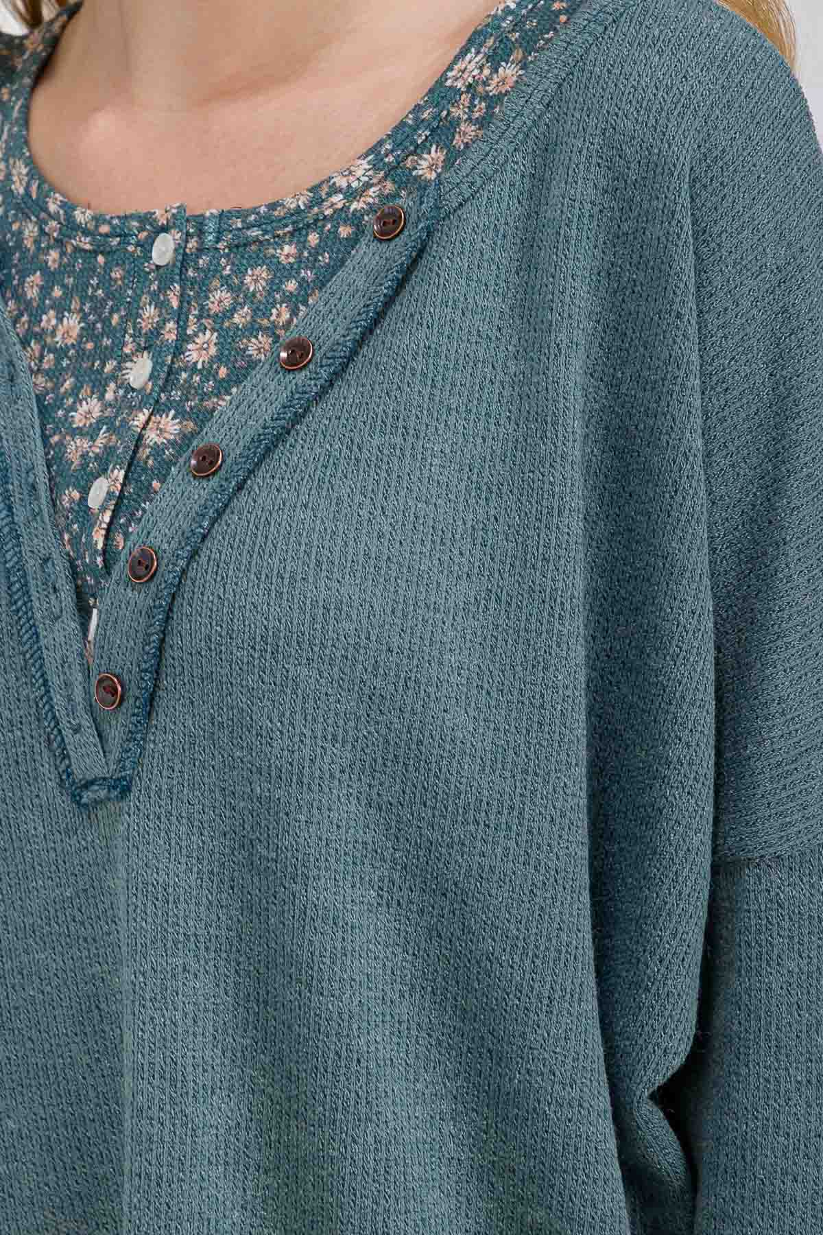 Florist Henley Shirt (Curvy)