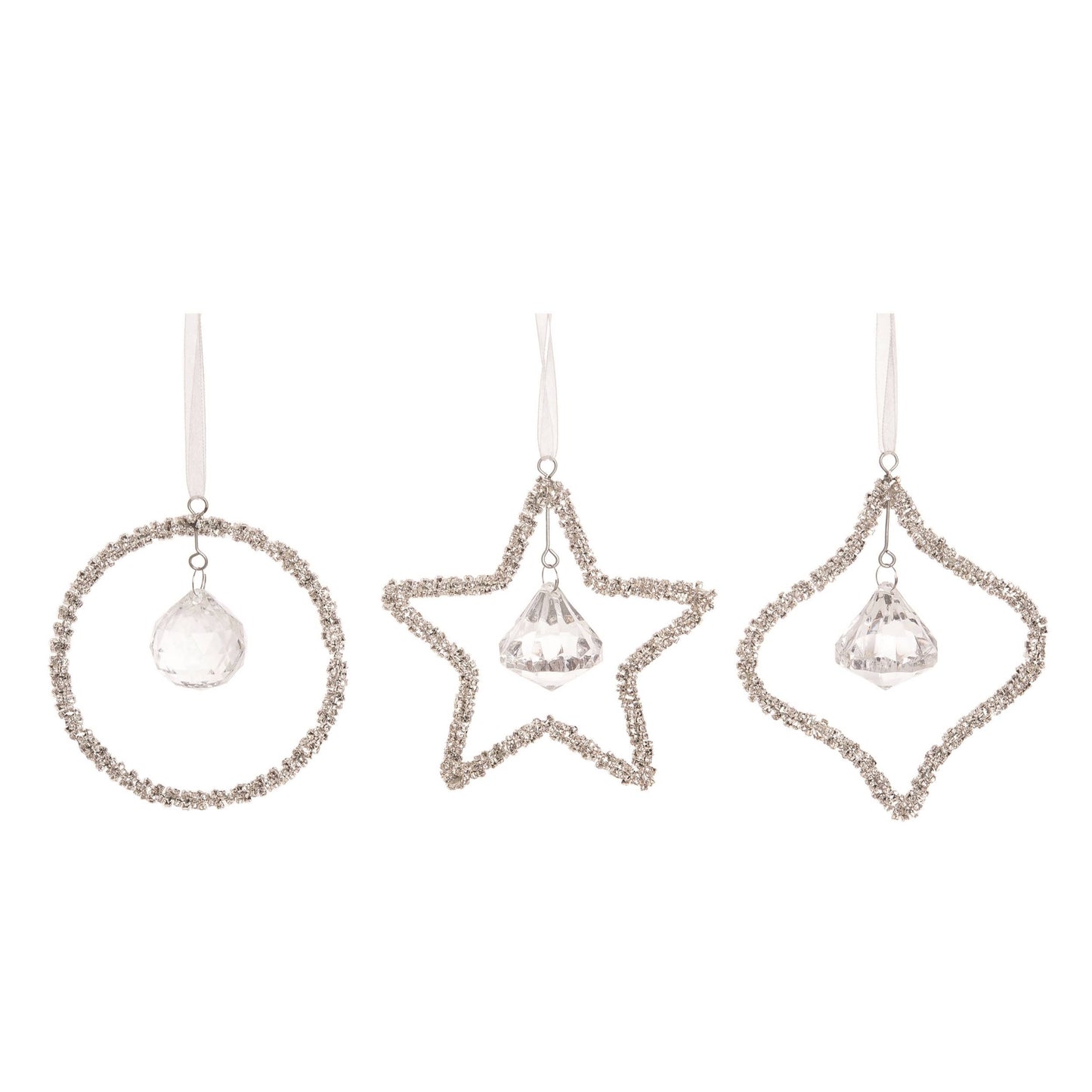 Metal Beaded Crystal Ornament