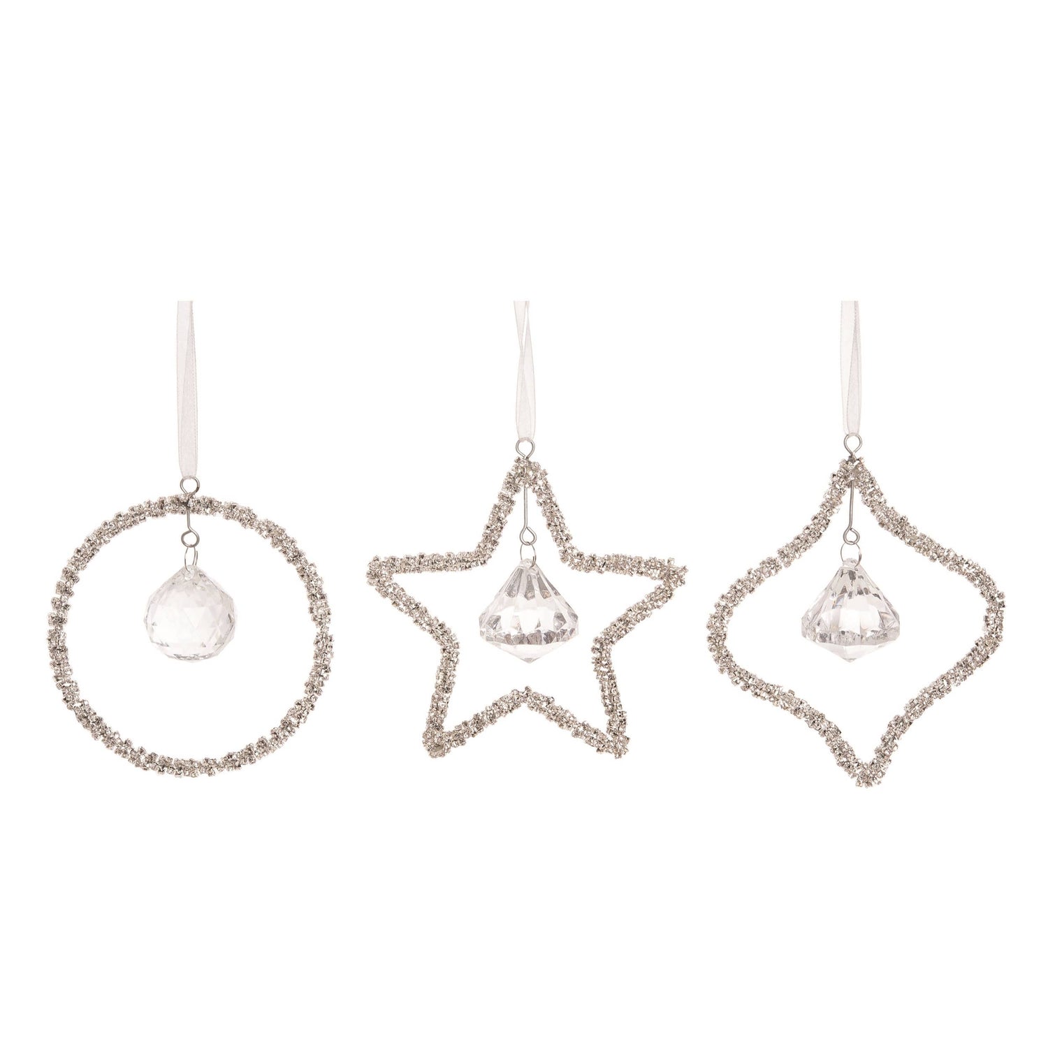 Metal Beaded Crystal Ornament