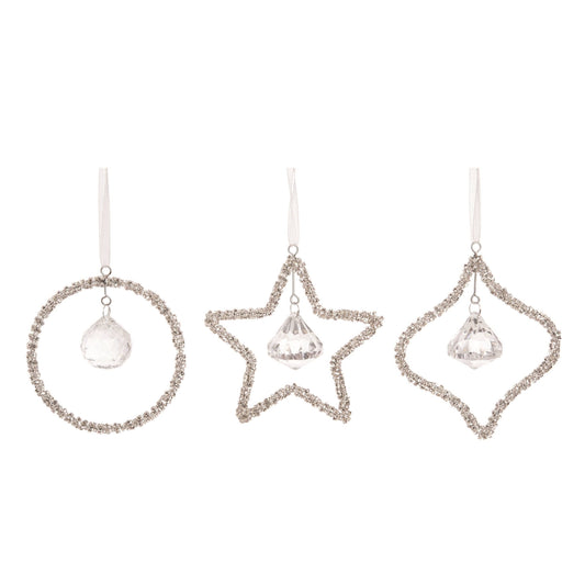 Metal Beaded Crystal Ornament