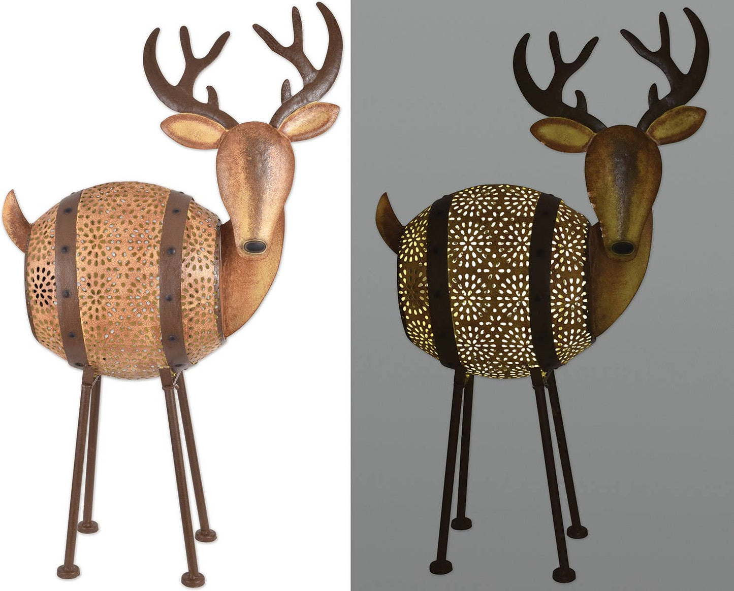 LED Reindeer Barrel Sculpture