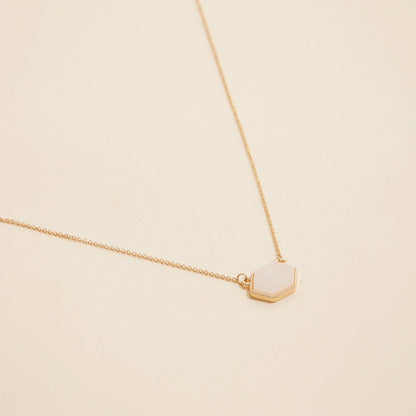 Druzy Hexagon Pendant Necklace