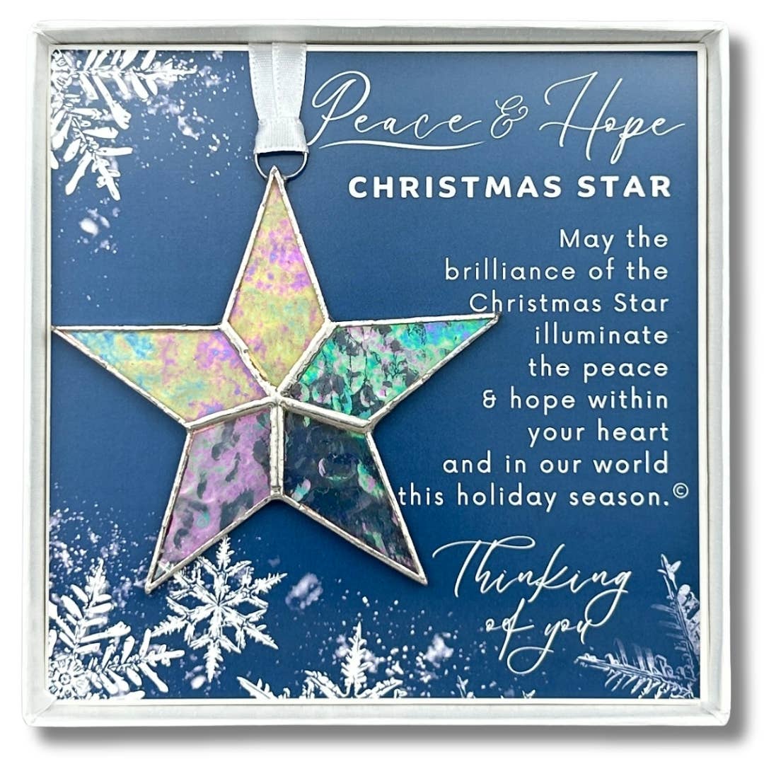 Peace & Hope Stained Glass Ornament