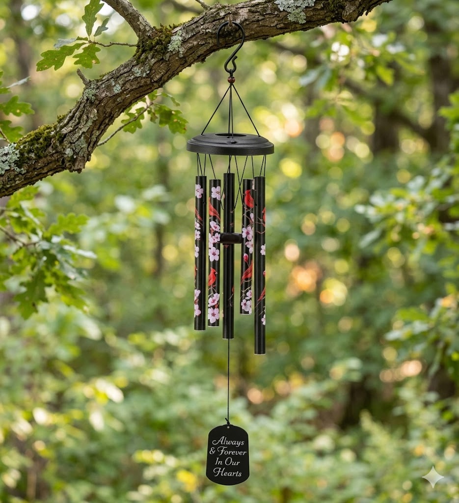 Cardinal/Flower Wind Chime