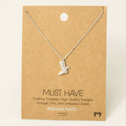 Cowboy Boots Pendant Necklace