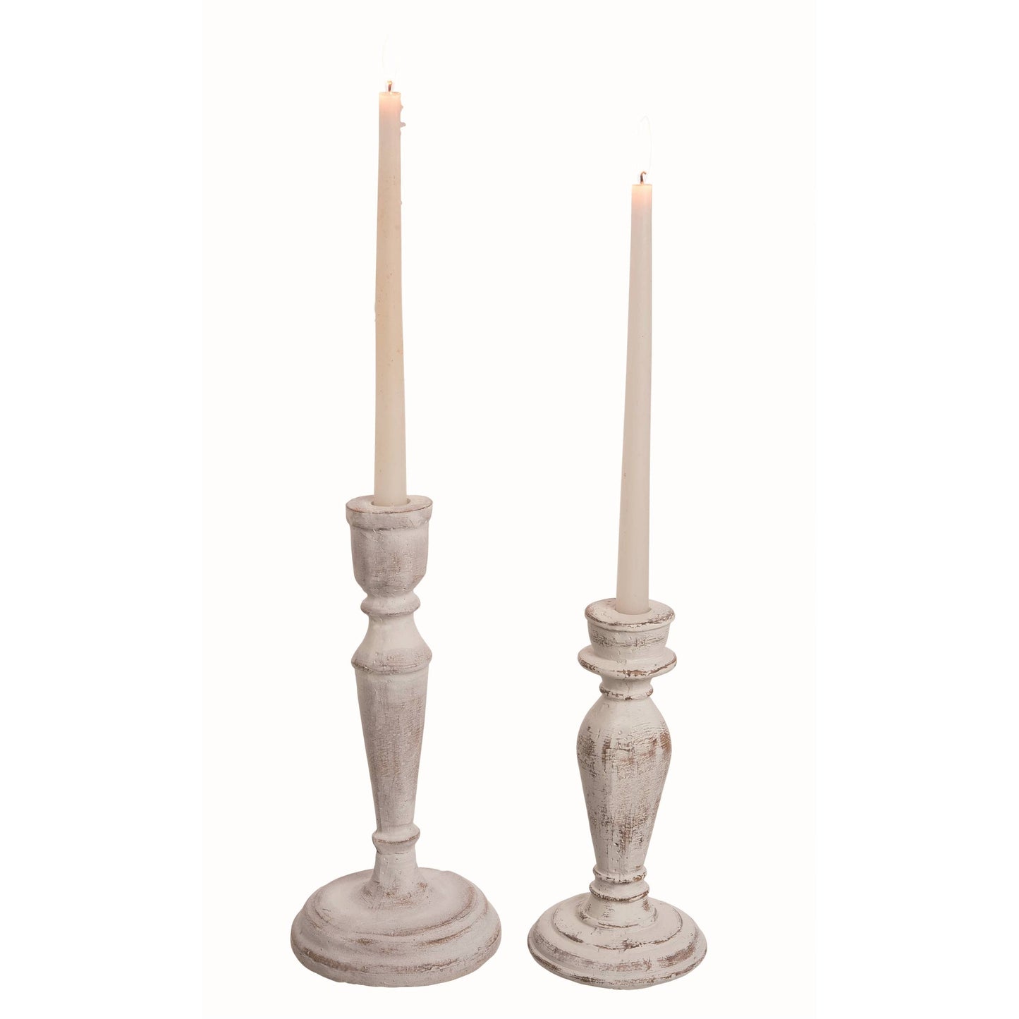 Stone Taper Candle Holders S/2
