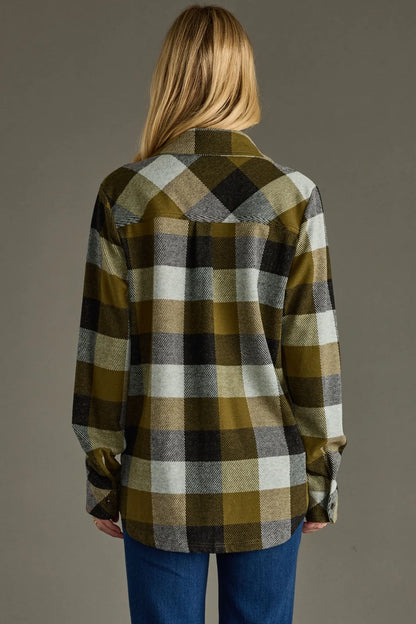Olive Plaid Button Up