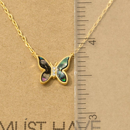 Gold Dipped Mini Butterfly Pendant Necklace