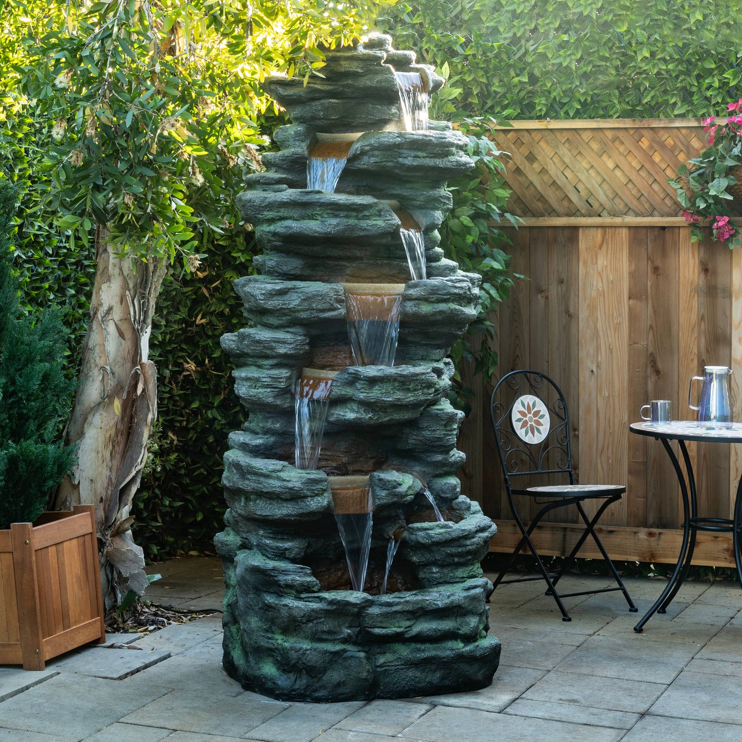 Cascading Stone Fountain
