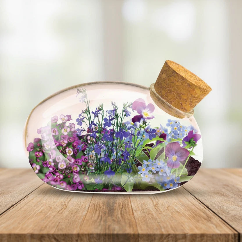 Flowering Mouse Glass Terrarium