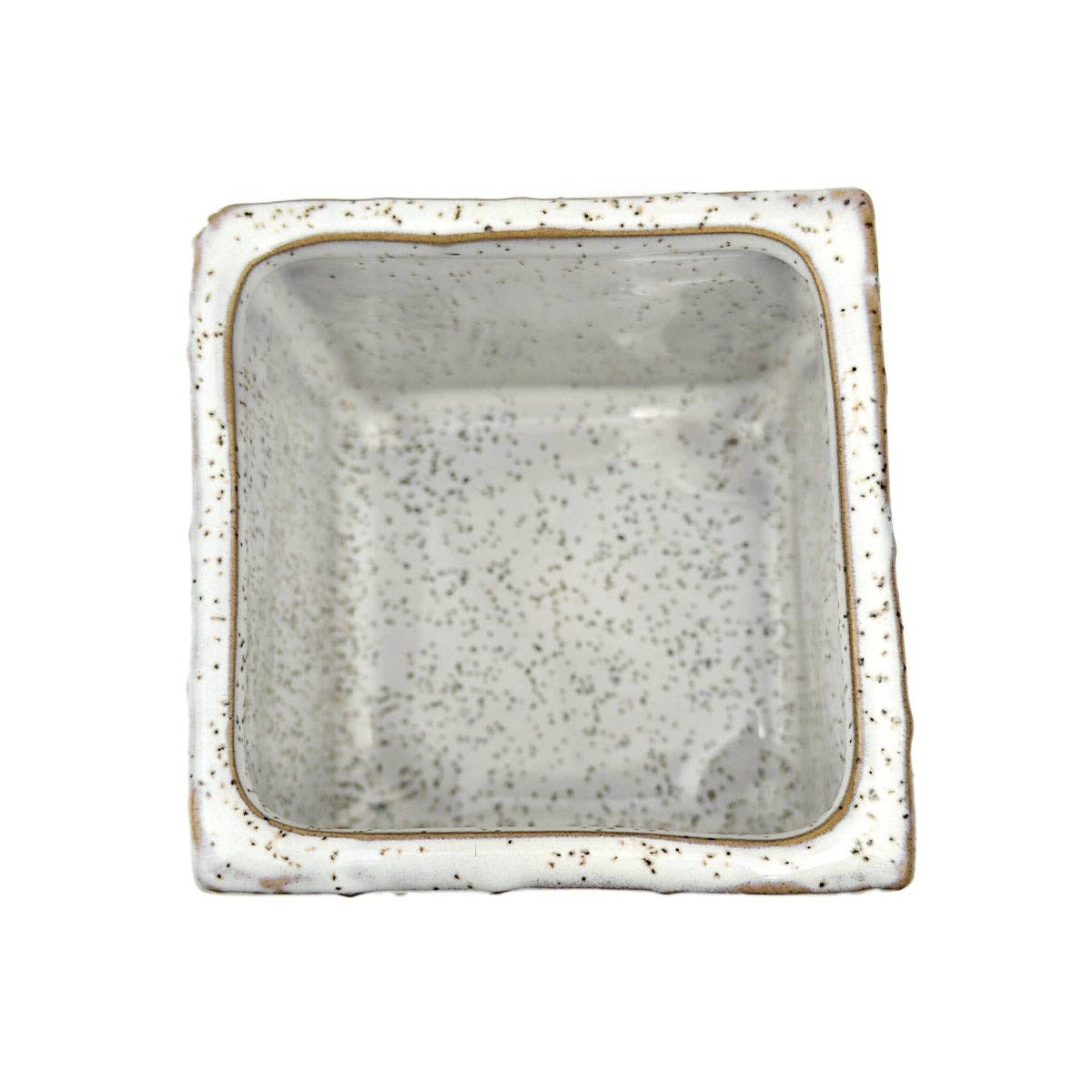 Square Speckled Footed Pot