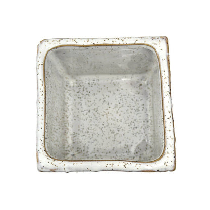 Square Speckled Footed Pot