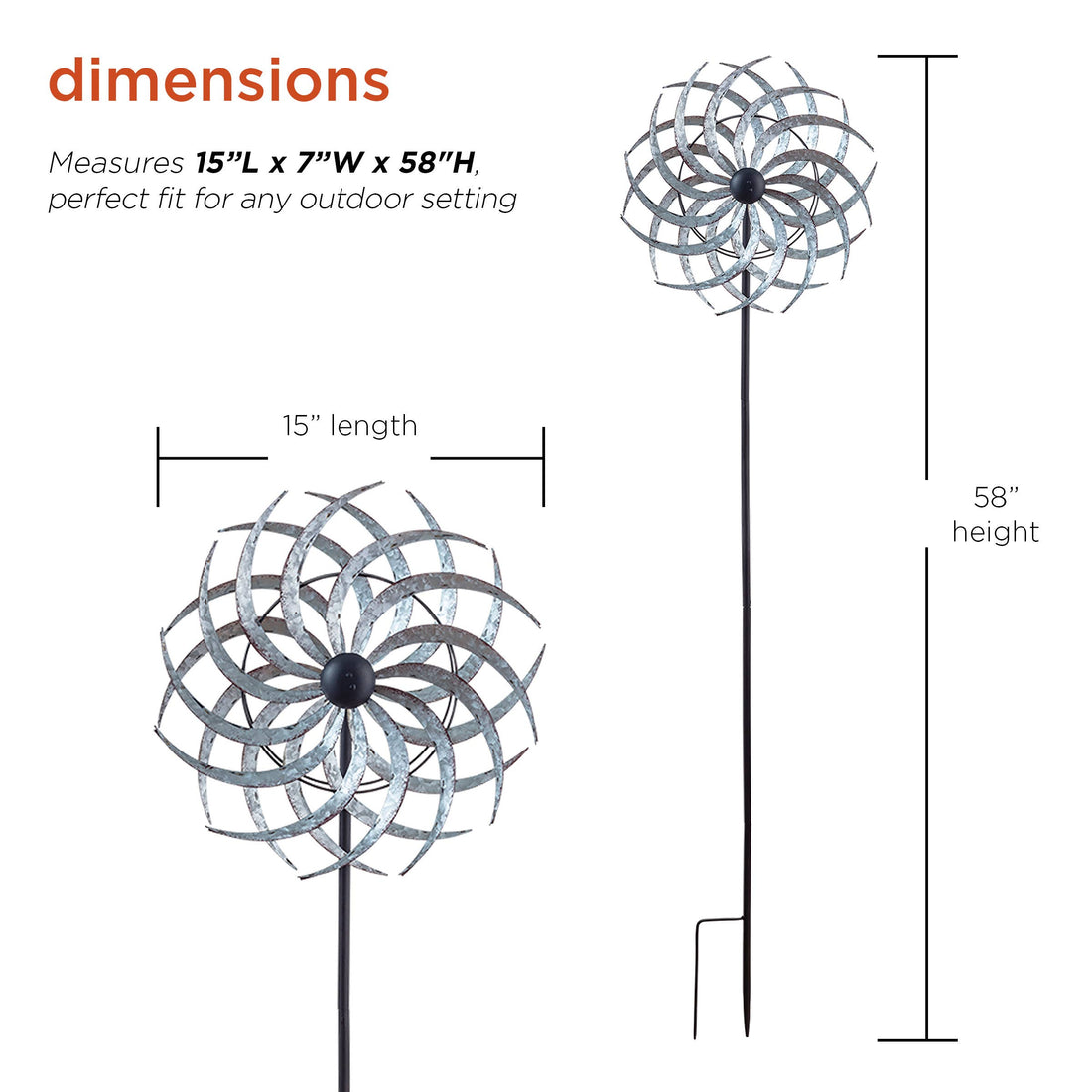 Dual Wind Spinner Garden Stake