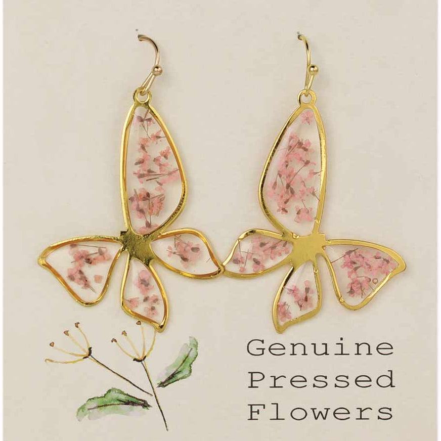 Butterfly Pressed Floral Earrings