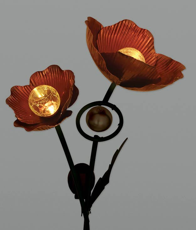 Red Poppy Solar Garden Stake