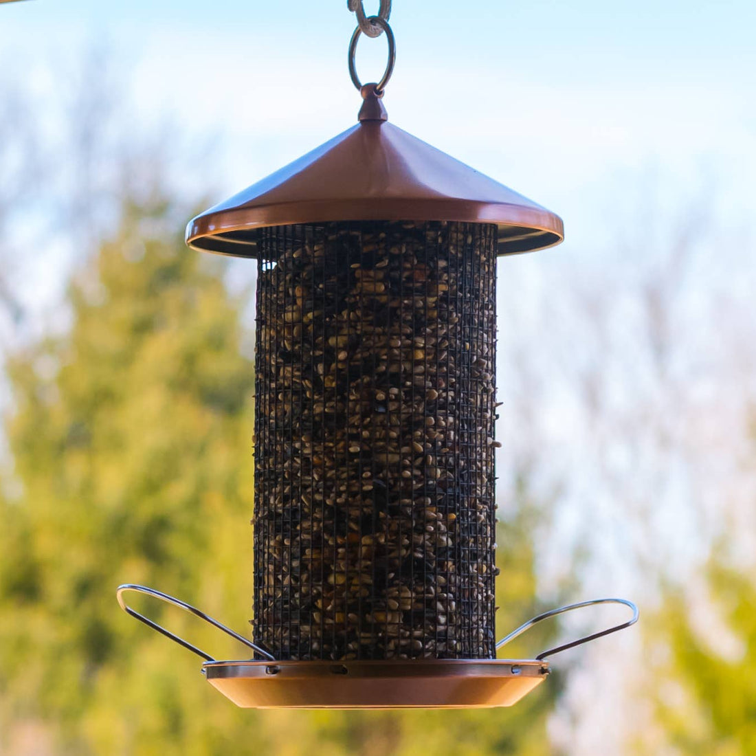 Copper Mesh Metal Bird Feeder