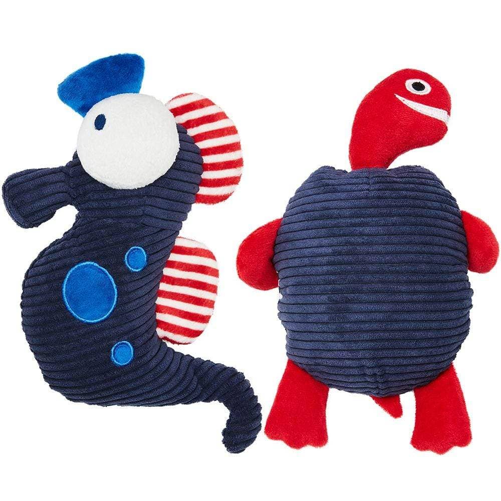 2 Pack Chew Toys - Seahorse and Turtle