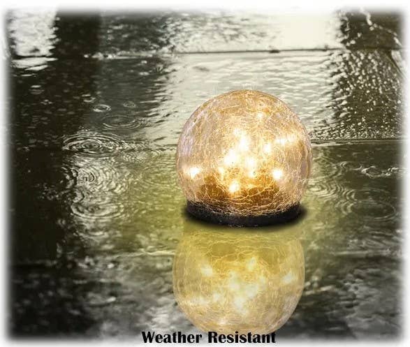 Solar Crackled Glass Globe Ball Light