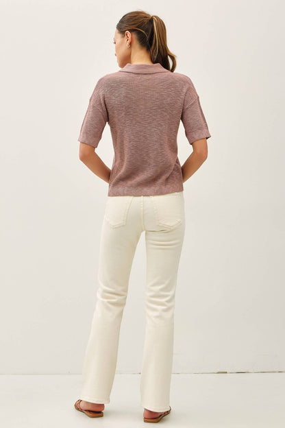 Ribbed Knit Sweater Tee