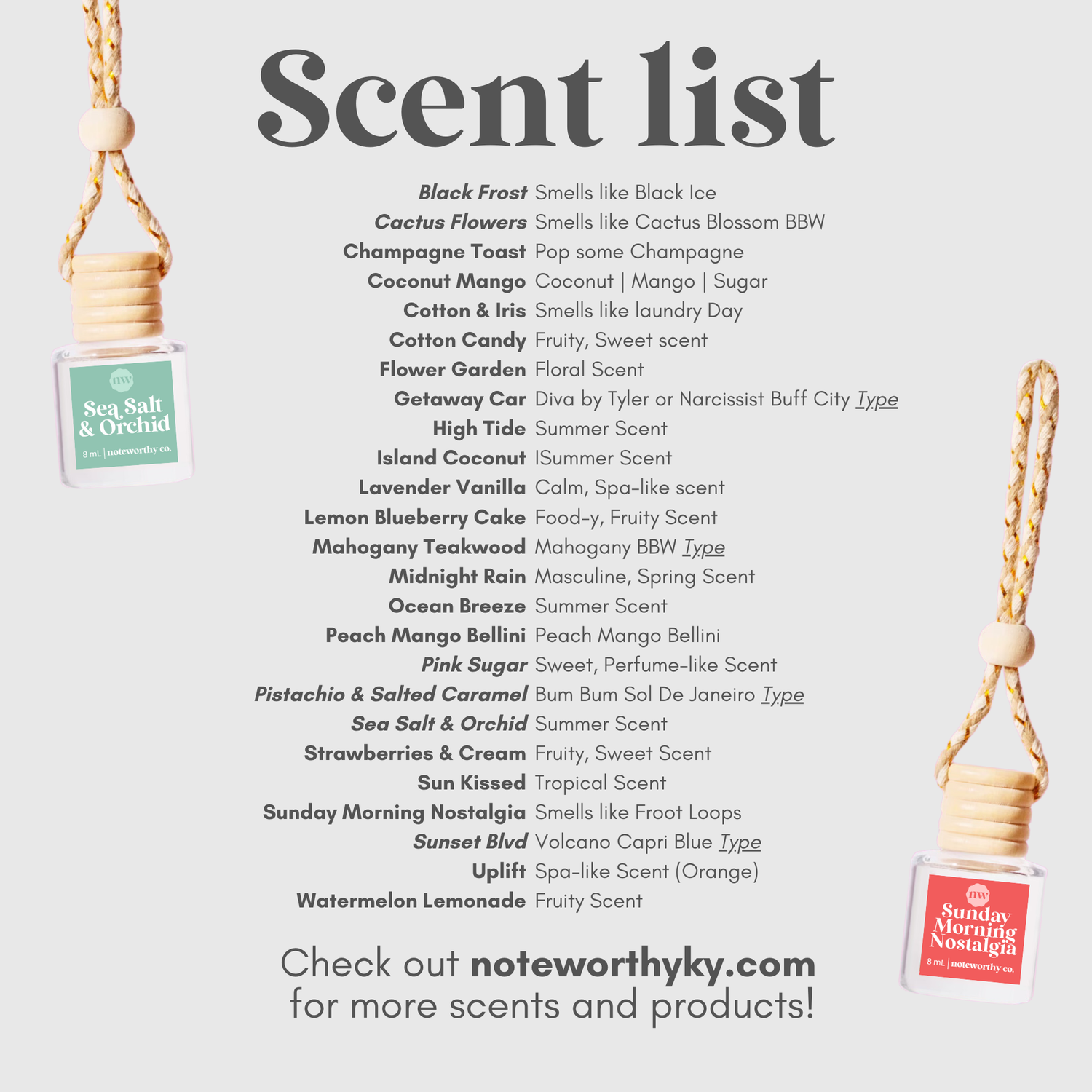 Car Diffusers Oil Refill | 25 Scents