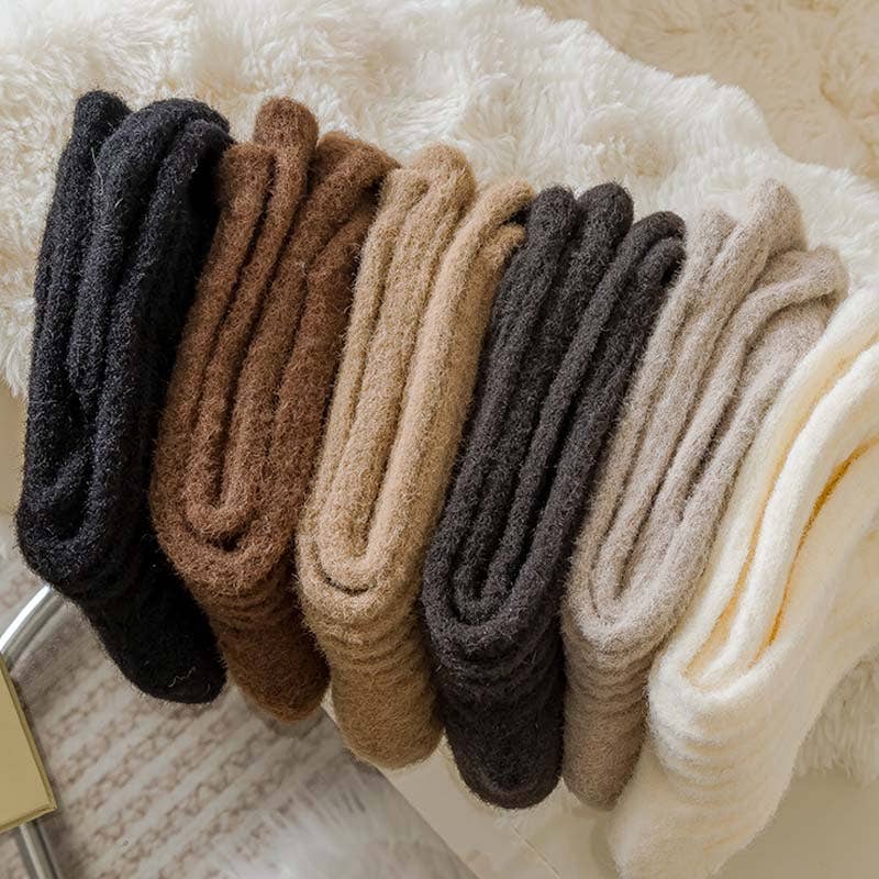 Solid Color Thicken Cashmere Plush Crew Socks MK2BLW6W8FSO219