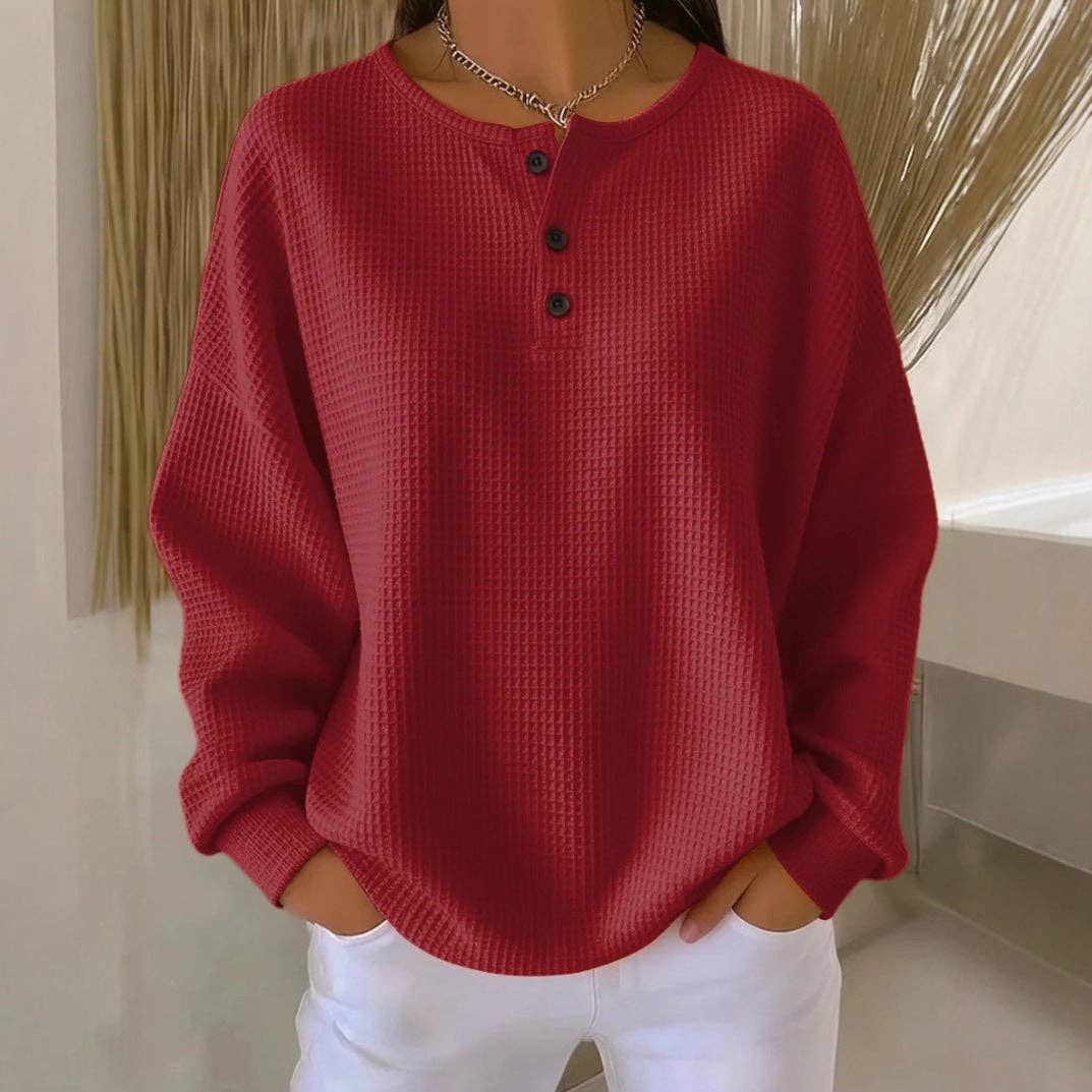 Waffle Knit Henley