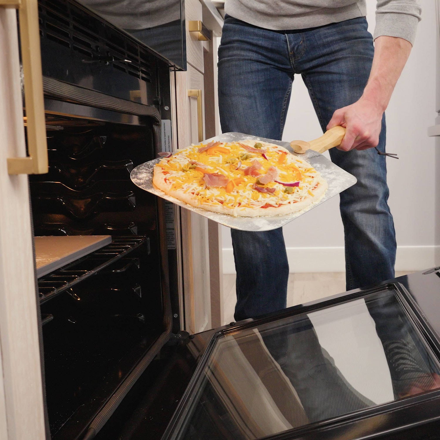 Old Stone Foldable Pizza Peel With Folding Handle, 14x16-In