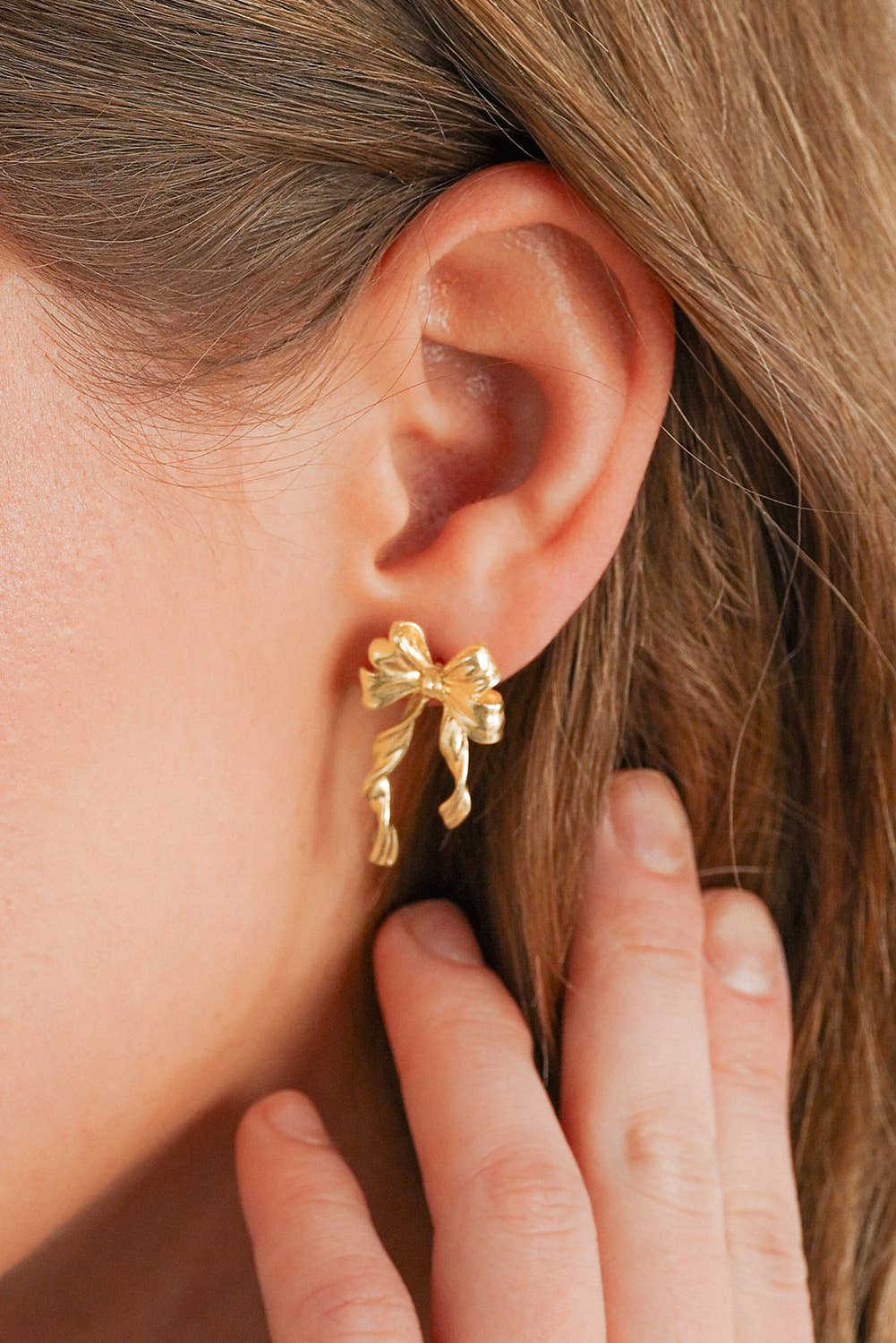 Gold Bow Knot Earrings