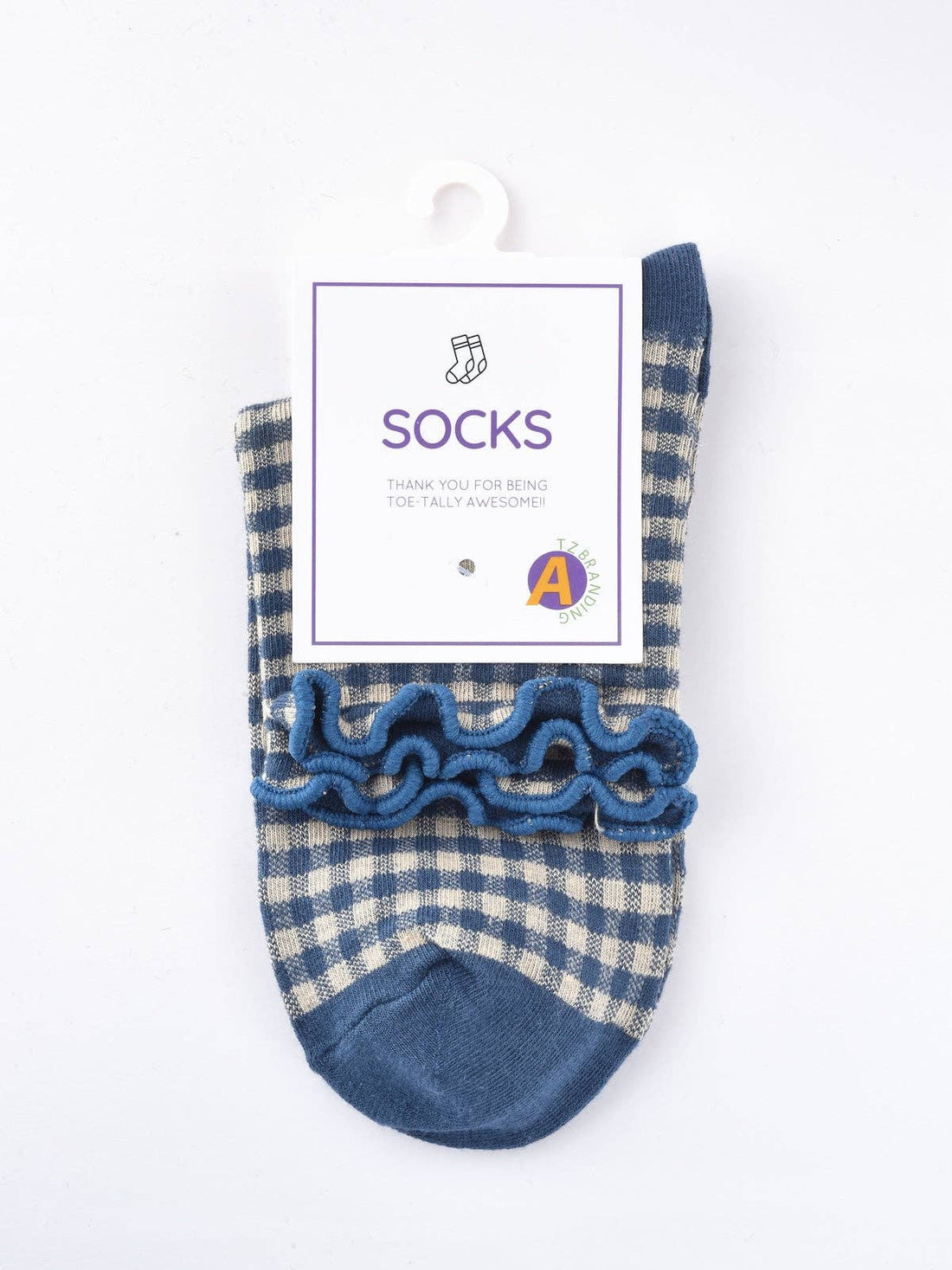 Ruffle Gingham Crew Sock