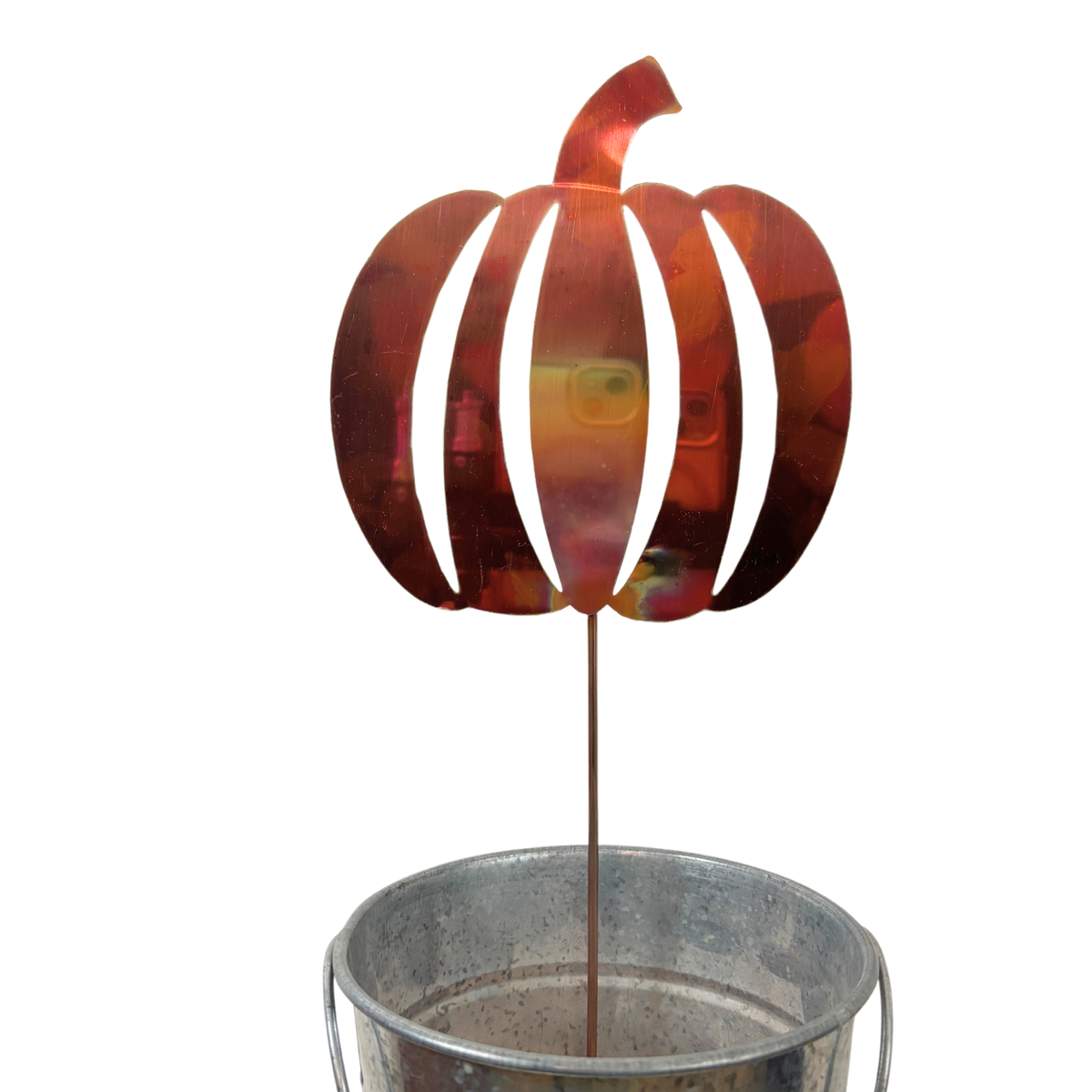 Pumpkin Copper Porch Pot Stake