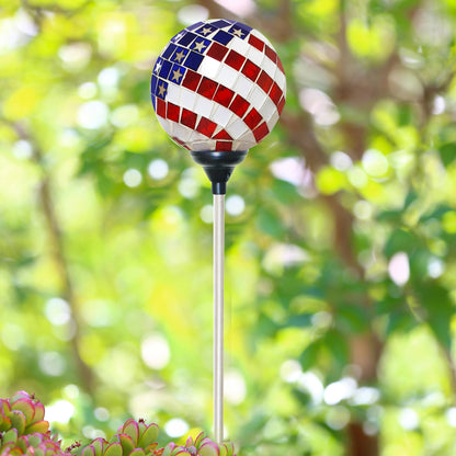 LED Solar Mosaic American Garden Stake