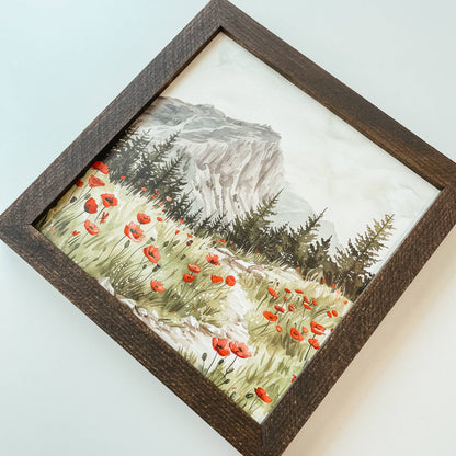 Poppies Framed Sign