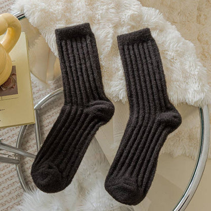Solid Color Thicken Cashmere Plush Crew Socks MK2BLW6W8FSO219