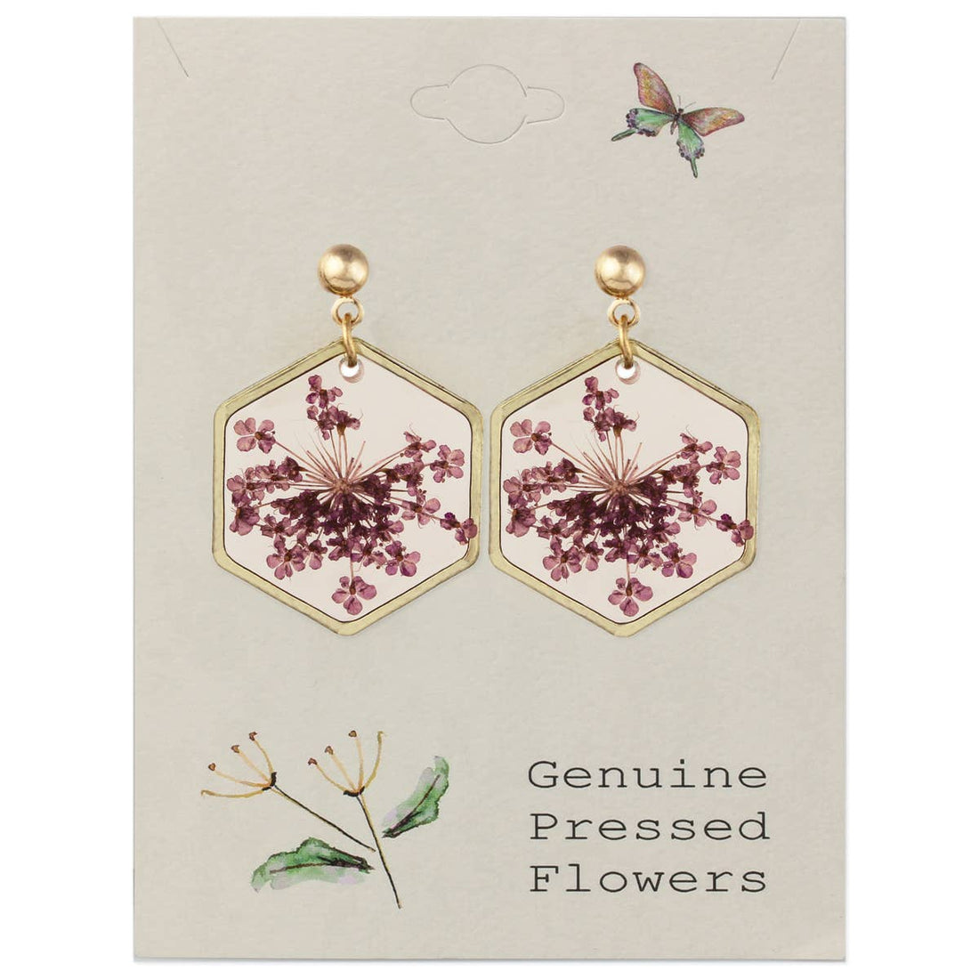 Blush Pressed Floral Earrings
